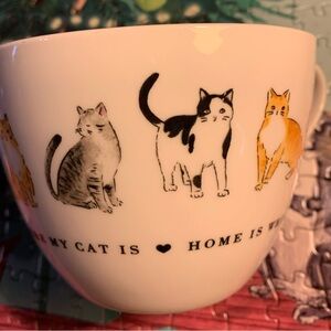Portobello by Inspire Bone China Cat Mug  "HOME IS WHERE MY CAT IS" 16 Ounces